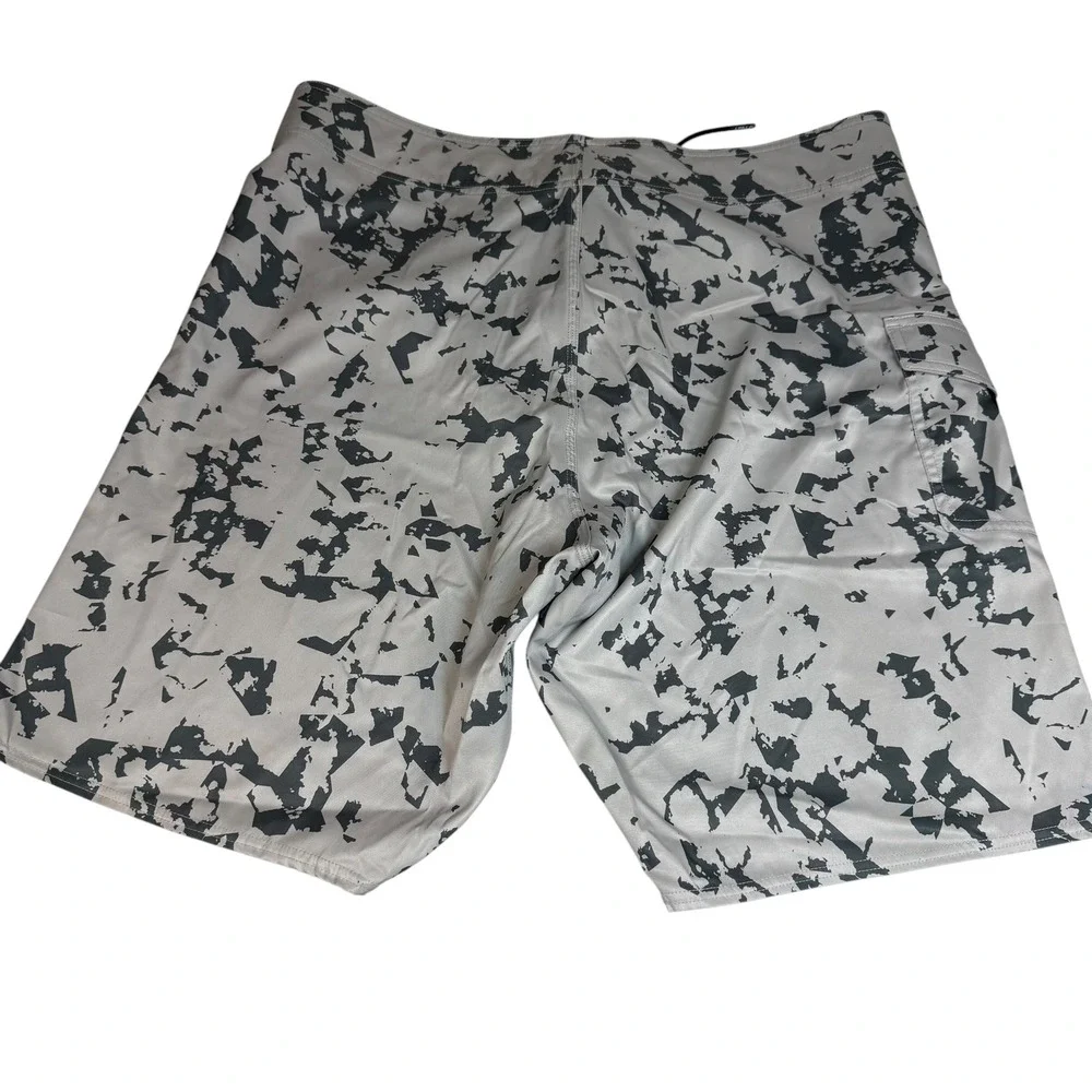 Oakley Mens Gray Black Abstract Print Board Shorts Size 38 FOA401840 Regular Fit